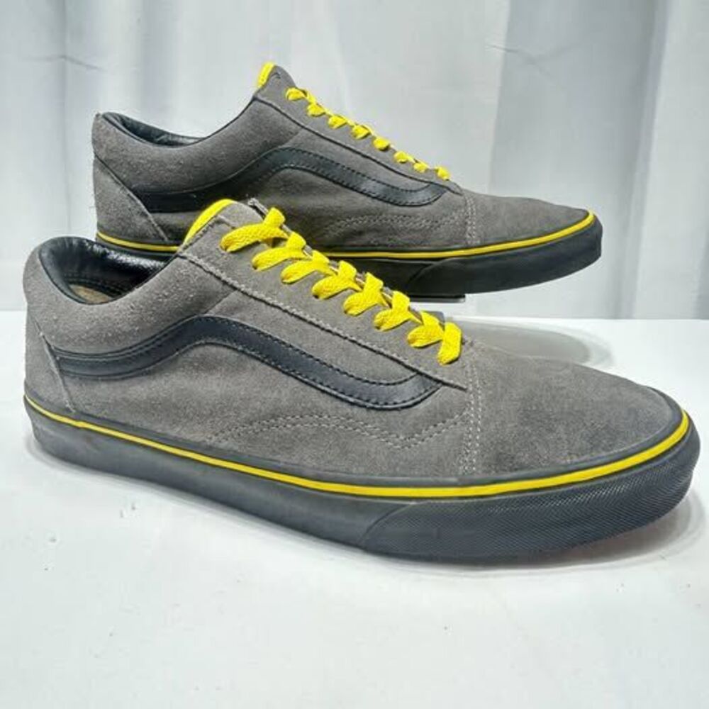 Men's Vans Old Skool Customs Grey Black Yellow Size 13 Sneakers